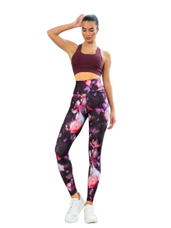 413 Leggings taille haute en rose-noir