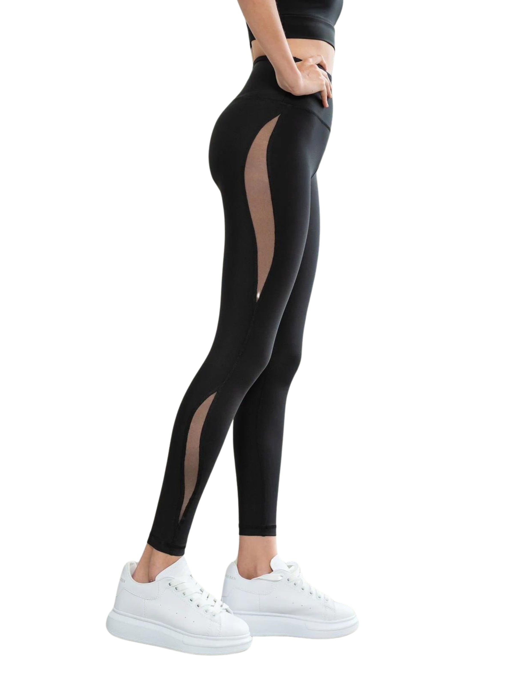 429 High waist leggings in black