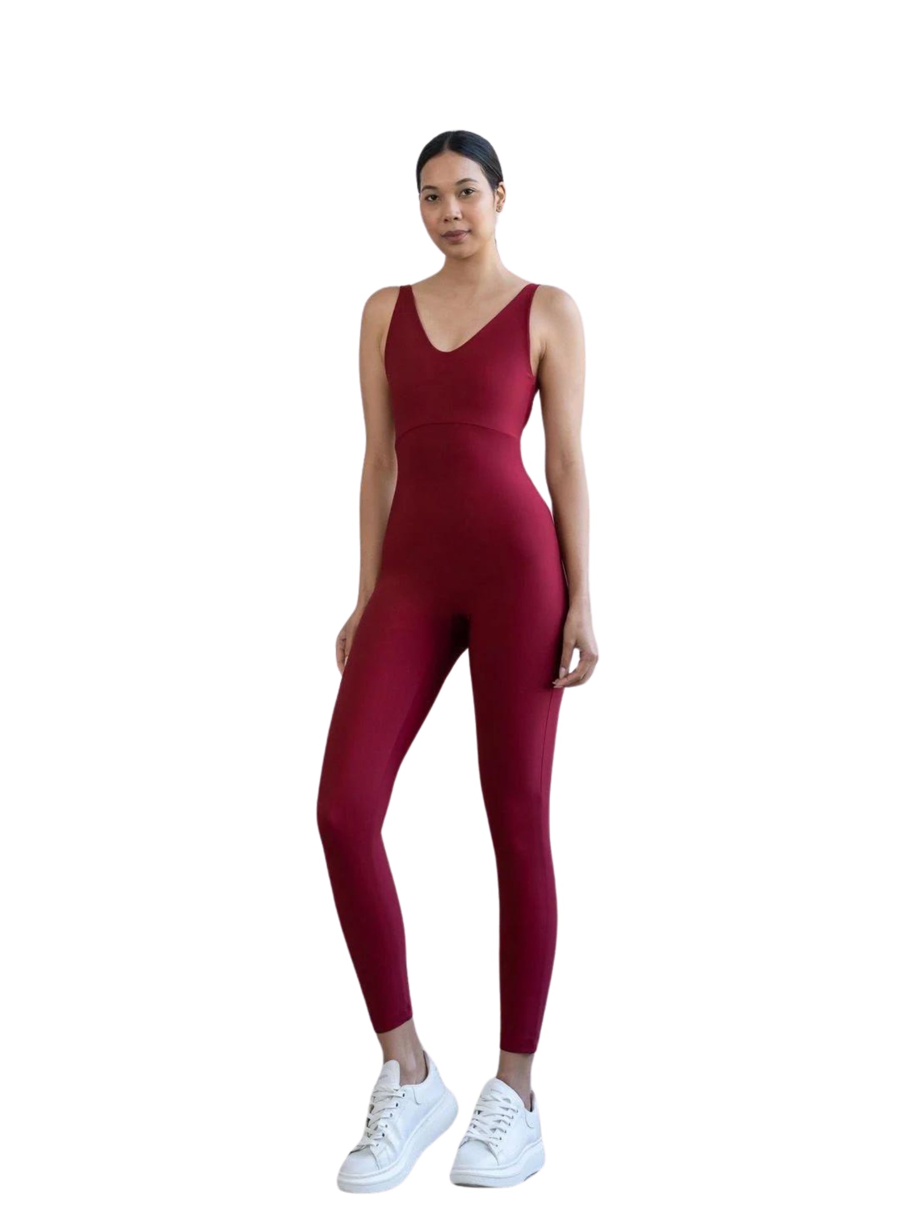 2101 Double Cross Jumpsuit in Bordeaux