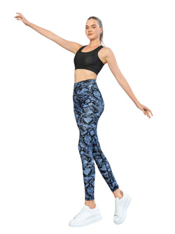 422 Leggings de cintura extra alta en azul-negro