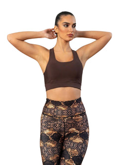 411 High Waist Leggings in braun