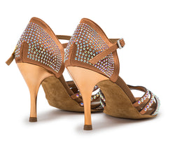 Zapatos de baile DQ L3M en bronce con strass