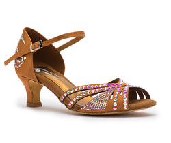 DQ L3M Tanzschuhe in Bronze mit Strass