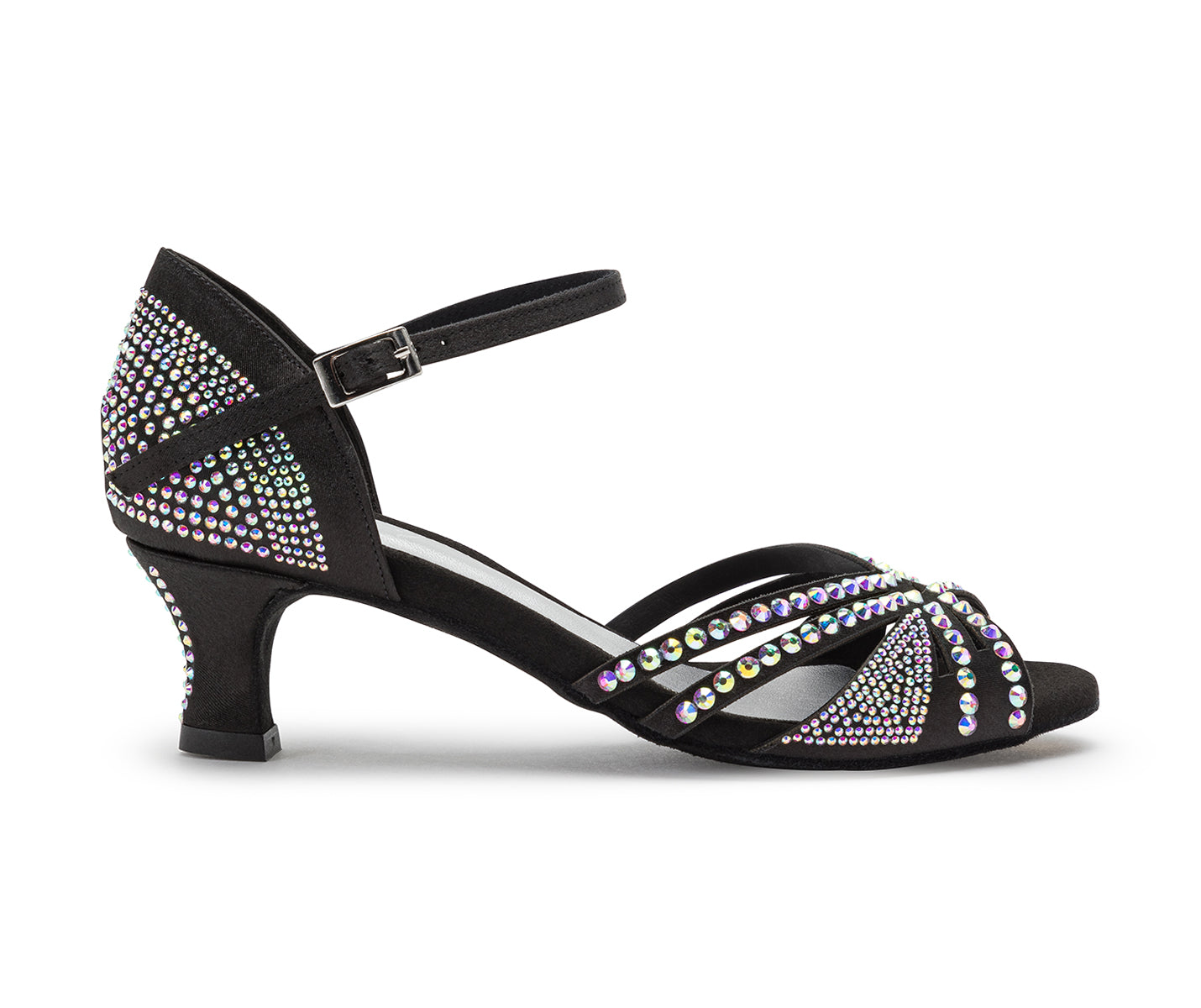 DQ L3M dance shoes in black with rhinestones