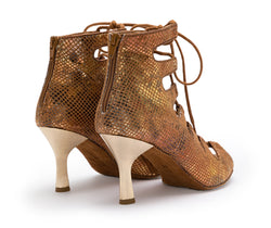 Electra dance shoes in bronze Piton