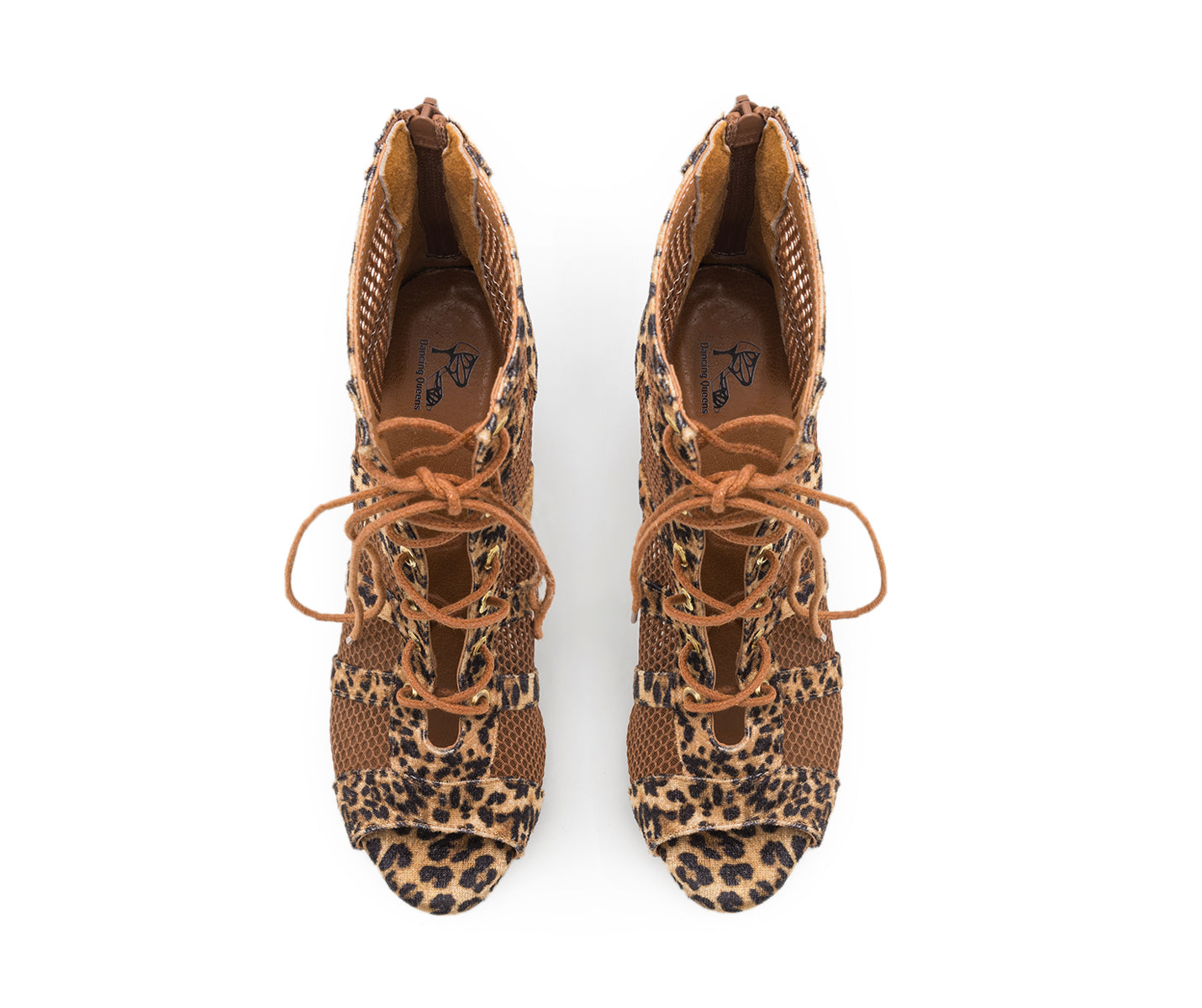 Scarpe da ballo Tuttle in cammello leopardato