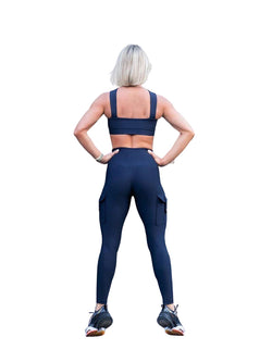 1141 leggings with bags in navy blue