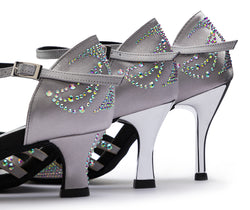 Zapatos de baile DQ L3M en plata con strass