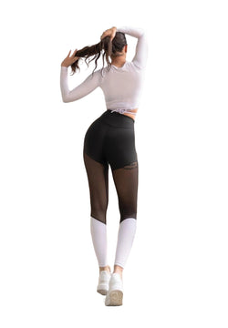 1004 Leggings extra-hauts en noir et blanc