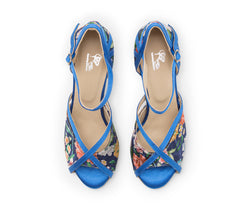 Scarpe da ballo Naos a fiori blu