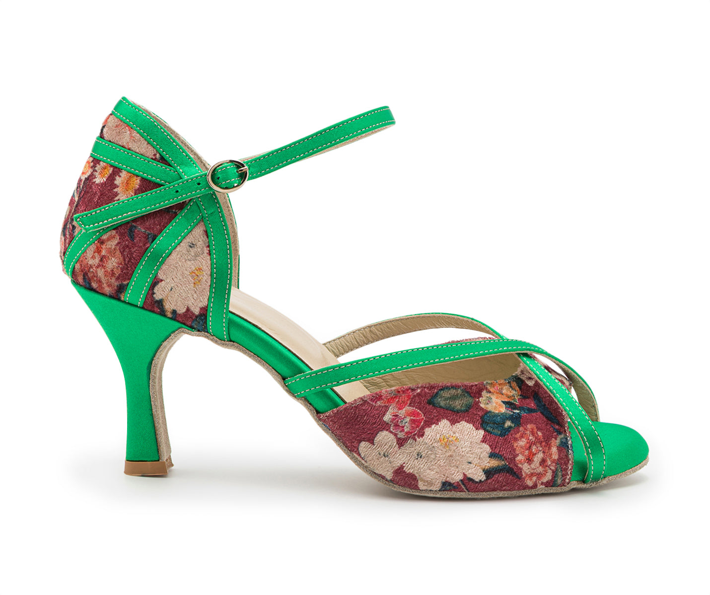 NAOS chaussures de danse en vert avec des motifs floraux