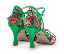 NAOS chaussures de danse en vert avec des motifs floraux