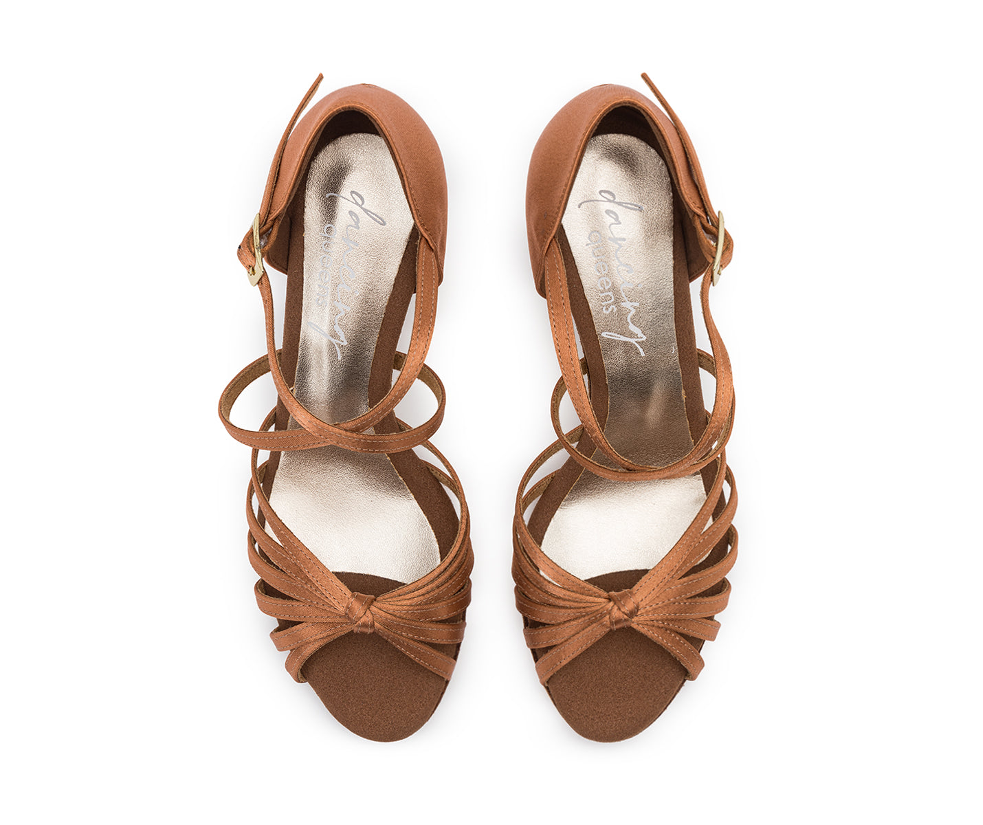 205 Show Dance Shoes in Satin Tan avec une semelle flexible