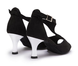 DQ1001 Dance shoes in black with suede sole