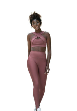 1095 leggings in vita alta in rosé scuro