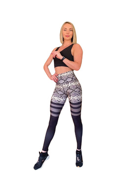 892 Leggings extra-haute taille en vert Snake