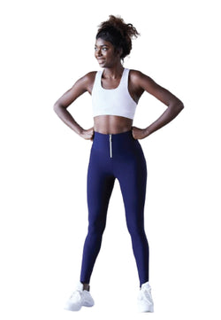 1050 Leggings zippés en bleu marine