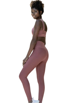 1100 Leggings Ve Waist en rose foncé