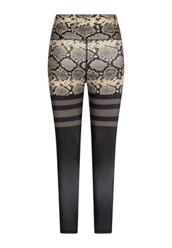 892 Leggings extra-haute taille en vert Snake