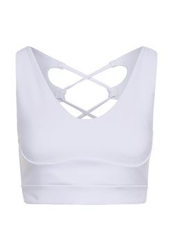 150 Striped Sport Bra in white