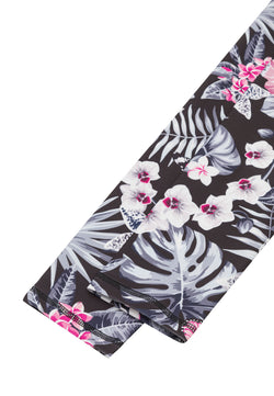 890 Extra high waist leggings in black & white flowered