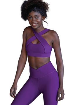 1042 Leggings de cintura extra alta en morado