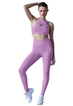 1044 Leggings a vita extra alta in viola