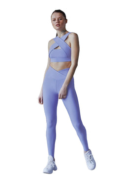 1054 Leggings a vita alta extra in blu chiaro