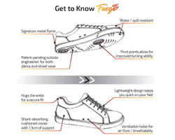 Fuego Low-Top Dance Sneakers en blanco