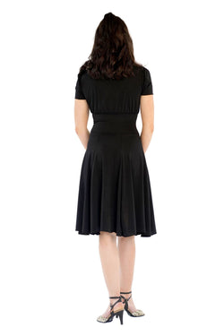 RU5751 Augusta Short arm dress in black