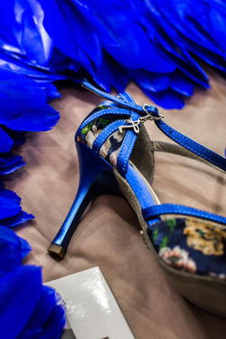 Scarpe da ballo Naos a fiori blu