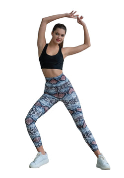 328 extra high waist leggings in brown & blue