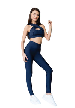 296 Leggings extra de cintura alta en azul marino