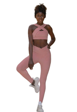 1099 Leggings a vita alta in rosa