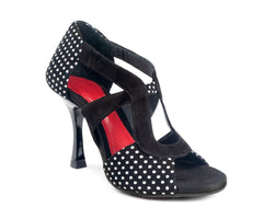 PD508 Chaussures de danse en nubuck noir Polka