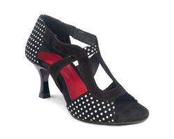 PD508 Chaussures de danse en nubuck noir Polka