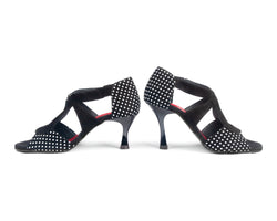 Zapatos de danza PD508 en nobuck negro polka