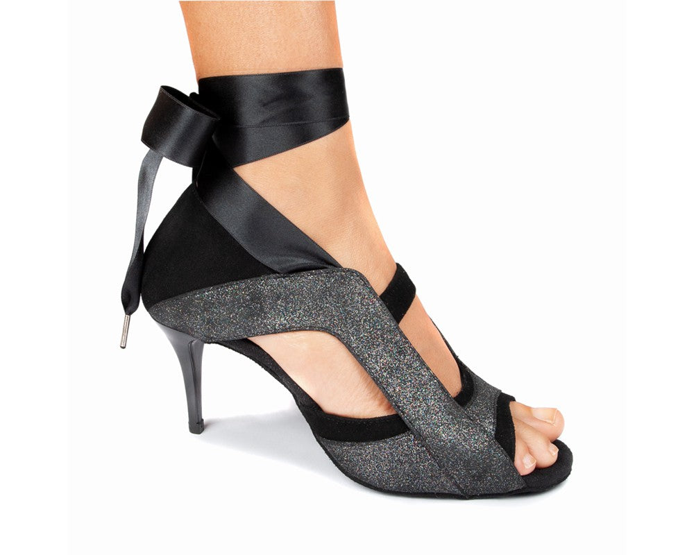 PD603 dance shoes in Bright Black