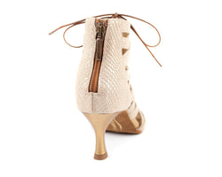 PD804 Net Tanzschuhe in Beige Gold Snake